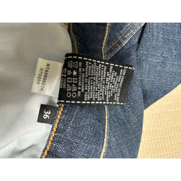 7 For All Mankind Rhigby Jeans Mens 36 Blue Straight Stretch Button Fly Mid Rise - Picture 5 of 11